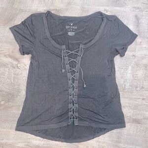 American Eagle Outfitters Soft and Sexy Lace up Front Tshirt